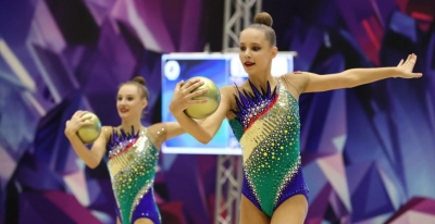Белоруски завоевали золото в групповых упражнениях с мячами на II Играх стран СНГ