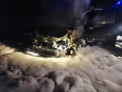 Узнали подробности пожара автомобиля в  г. Ивье